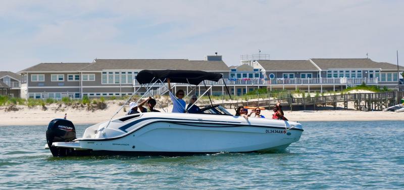 Those on the Delaware Bay tour get a look at the Children’s Beach House from the water along Lewes Beach.