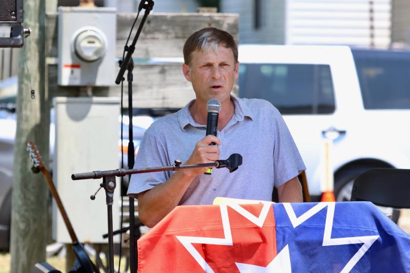 Lewes Mayor Andrew Williams reads a proclamation from the city marking the Juneteenth Freedom Day celebration. Williams said it is important for the present-day community to remember Lewes’ African American heritage.
