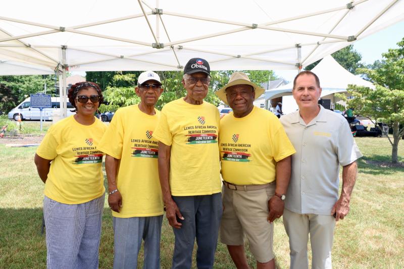 Members of the Lewes African American Heritage Commission gather for a photo with Sussex County Councilman Mark Schaeffer. Shown are (l-r) Trina Brown-Hicks, Bishop Arthur Jones, the Rev. George Edwards, Bill Collick and Schaeffer.