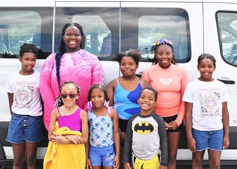 The students from West Rehoboth Children and Youth Program are in back (l-r) Kayla Alfred, 10; Kensington James, 13; Juelle Finney, 11; Kendall Deshields, 12; and Nyla Alford, 10. In front are Mikayla James, 7; Chloe Jones, 7; and TJ Finney, 5.