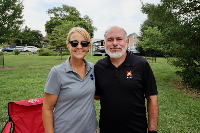 Amy Kevis, a project consultant with the Delaware Division of Public Health, left, and Jim Deel, co-chair of the Sussex County Community Response Team, represent Public Safety Solutions, whose services include Narcan training.